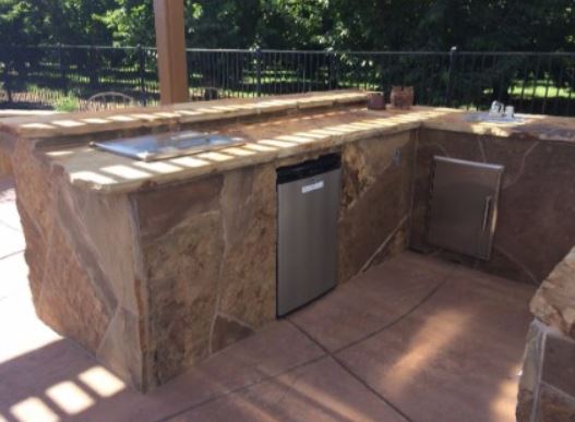 an image of concrete and stone kitchen installation in Sacramento, ca