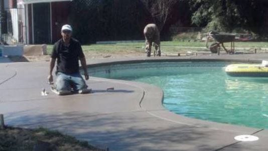 This is a picture of pool resurfacing in Carmichael, California. 