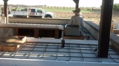 Picture of the beginning of a outdoor concrete countertop build