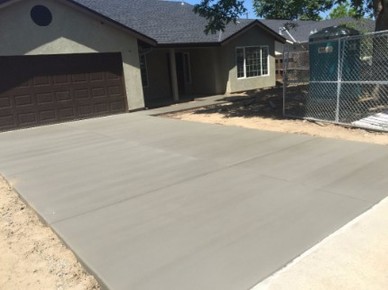 A freshly poured ready mix concrete driveway